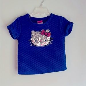 Hello Kitty Shirt Blue With Sequins Size 4T